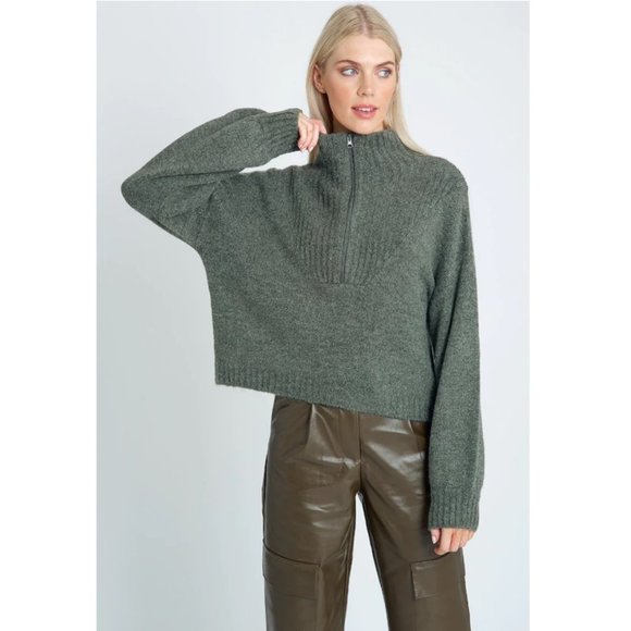 NATIVE YOUTH Sweaters - Native Youth 1/2 Zip Boxy Sweater